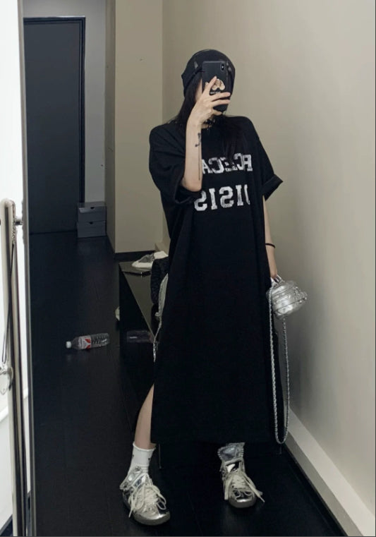 영문 티셔츠 원피스