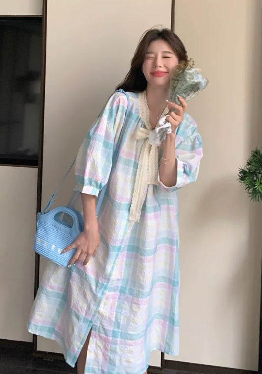 컬러 체크 스커트