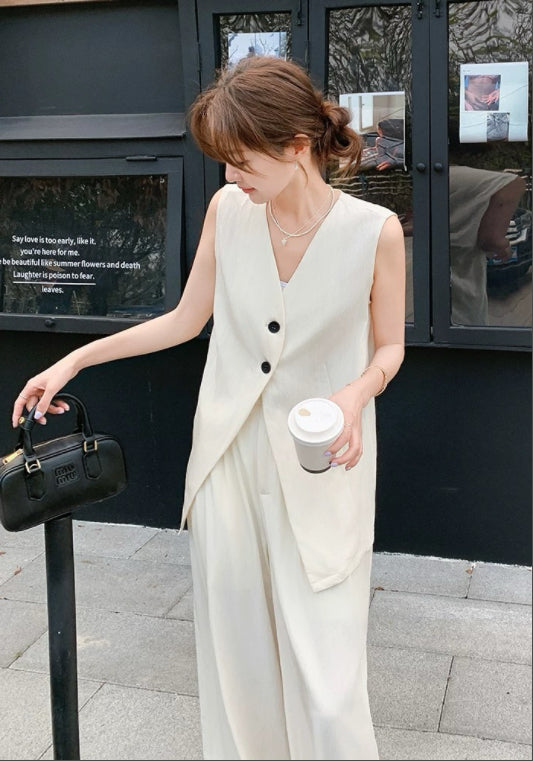 아이보리 베스트 투피스