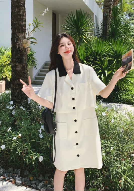 아이보리 레이어드 테일러드 원피스