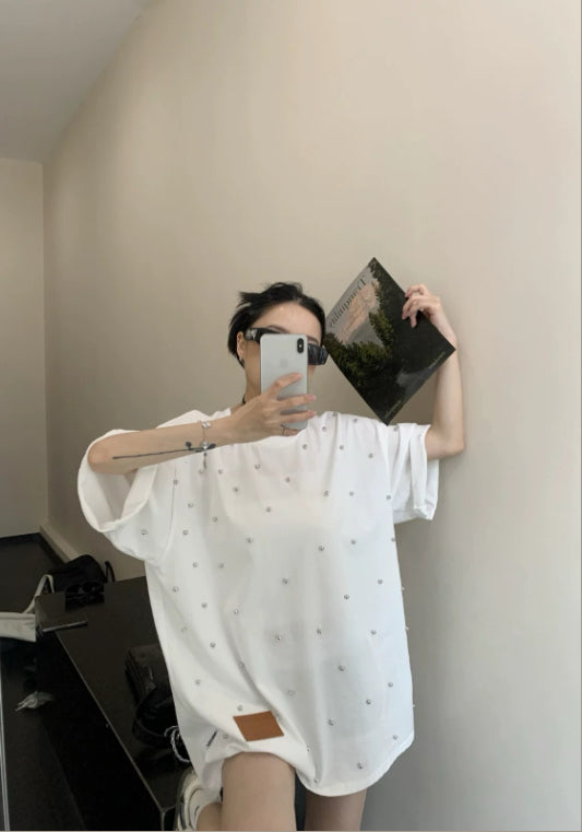 실버 비즈 티셔츠