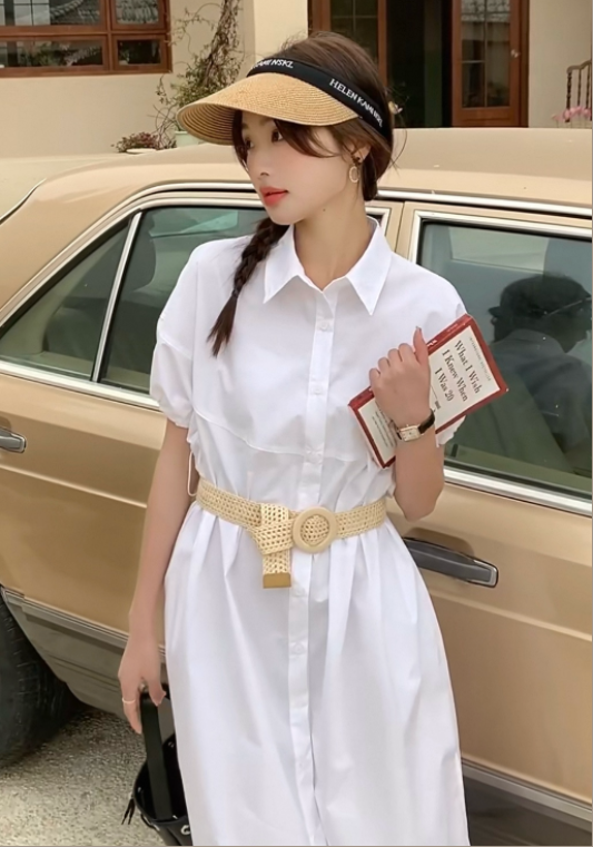 심플 화이트 셔츠 원피스