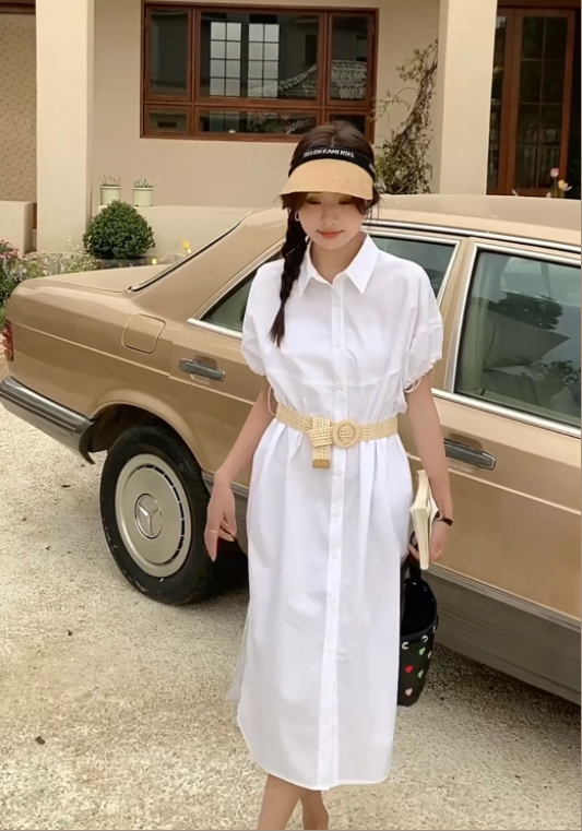 심플 화이트 셔츠 원피스