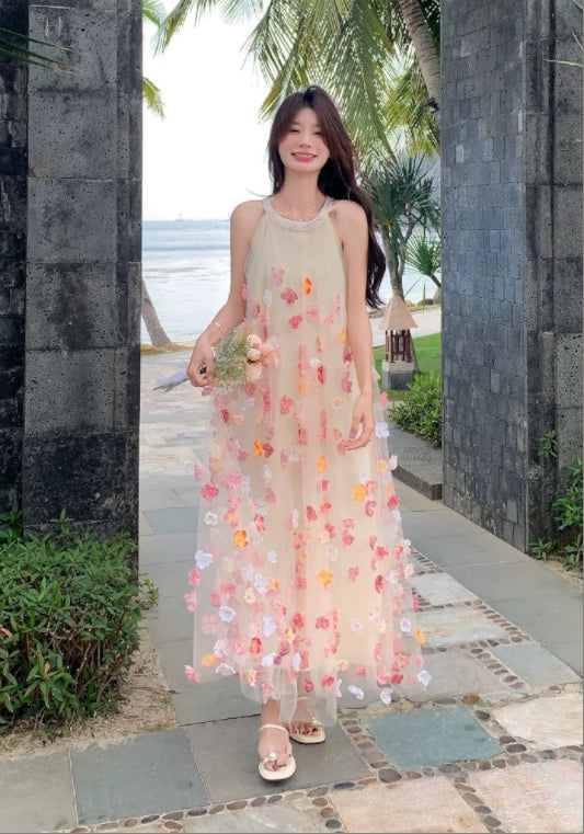 메쉬 입체 플라워 스커트