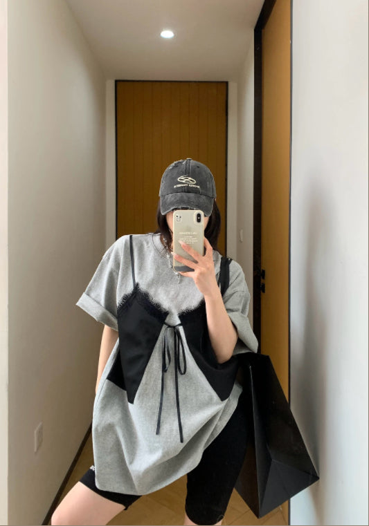 베스트 배색 티셔츠