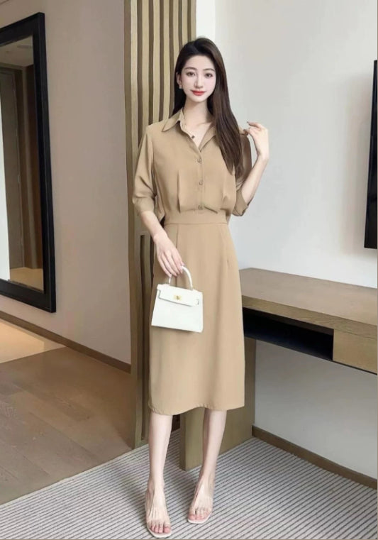 레이어드 아이스 실크 스커트