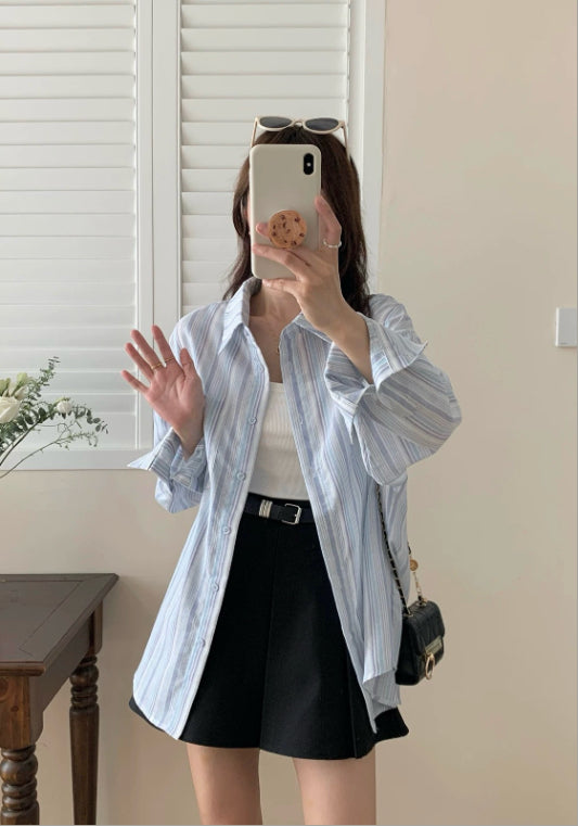 블루 스트라이프 셔츠