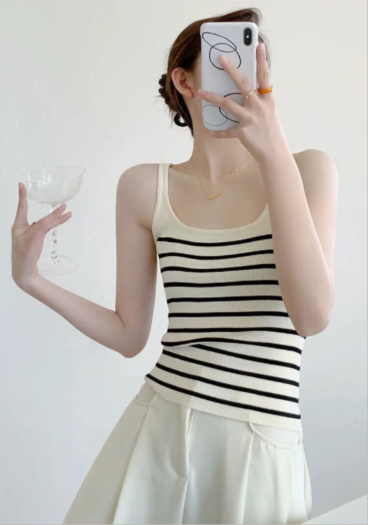 스트라이프 니트 베스트