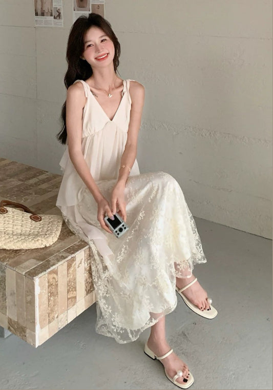 아이보리 레이어드 스커트