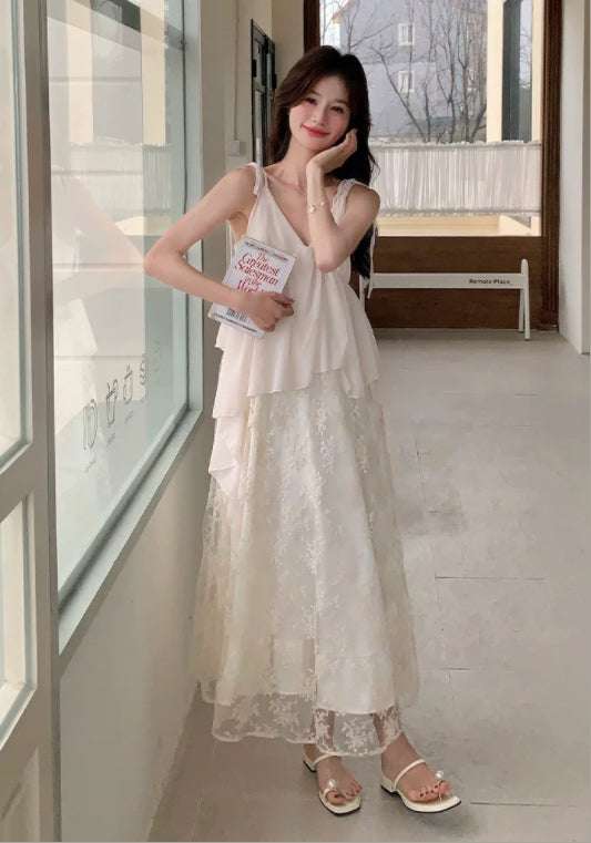 아이보리 레이어드 스커트