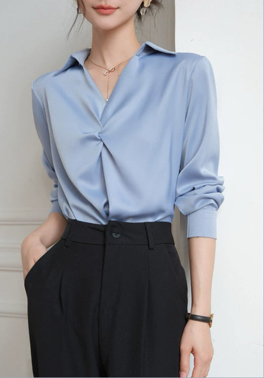 아이스 실크 꼬임 블라우스