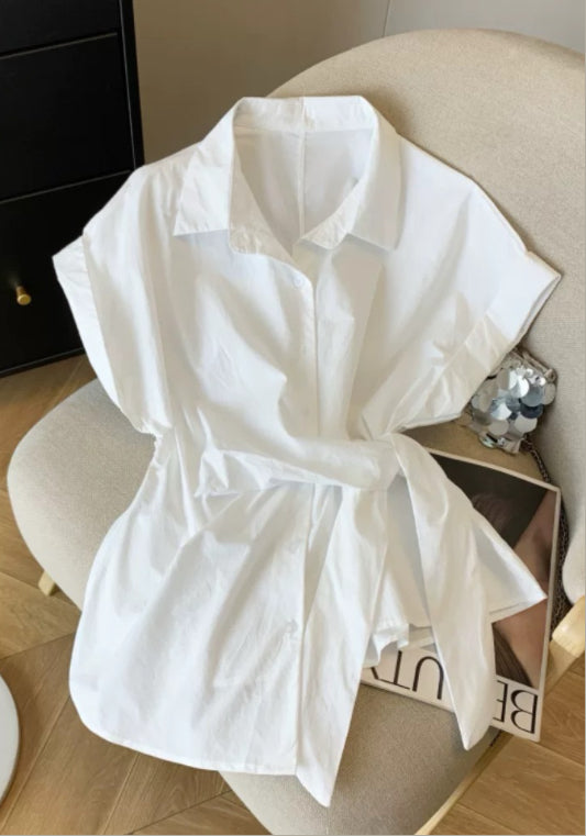 한국 스타일 허리 조절 셔츠