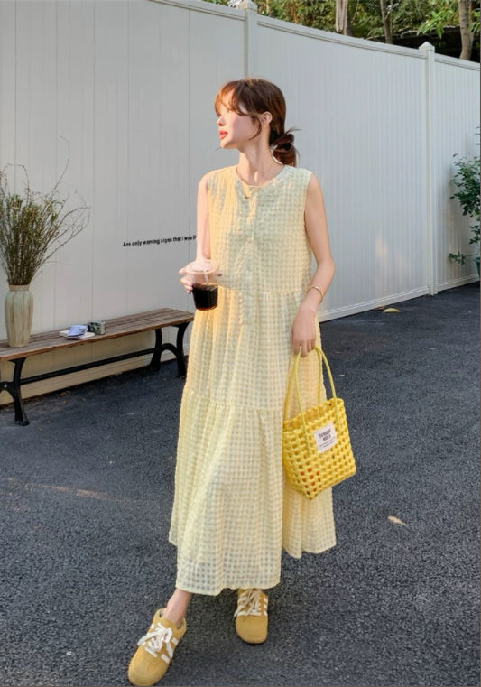 연노랑 베스트 원피스