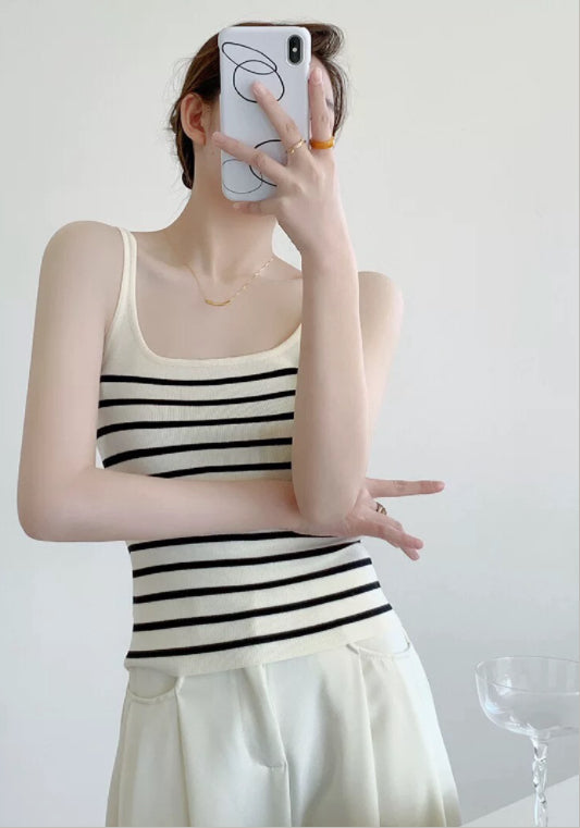 스트라이프 니트 베스트