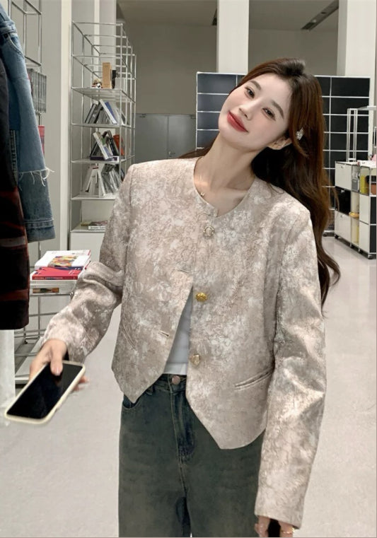 고급 새틴 자수 자켓