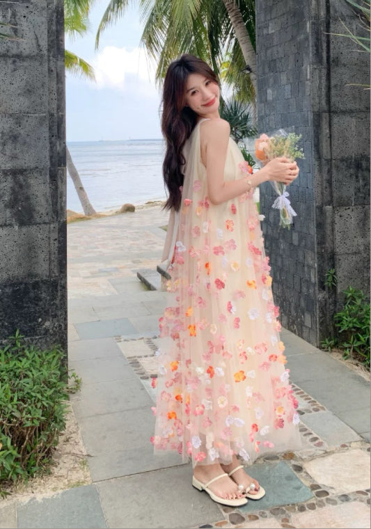 메쉬 입체 플라워 스커트