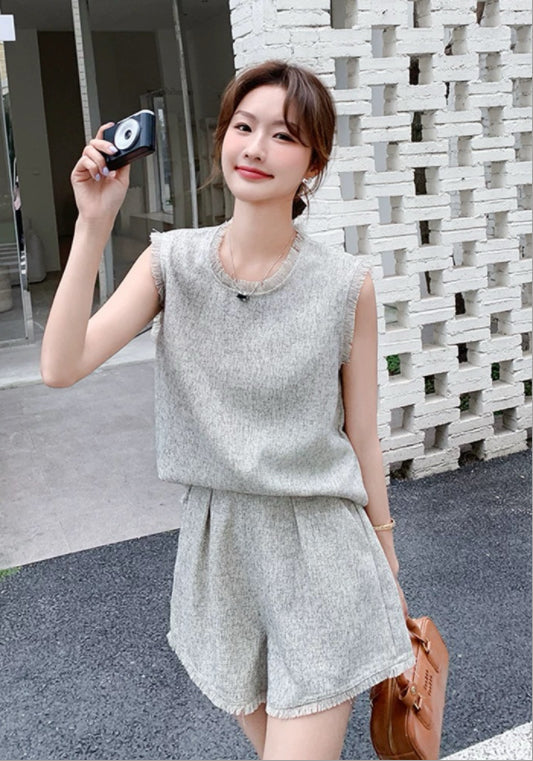 트위드 스타일 투피스