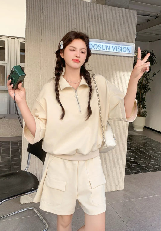 아이보리 캐주얼 투피스