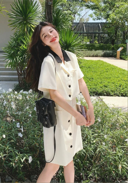 아이보리 레이어드 테일러드 원피스