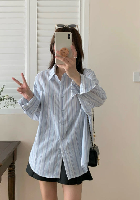 블루 스트라이프 셔츠