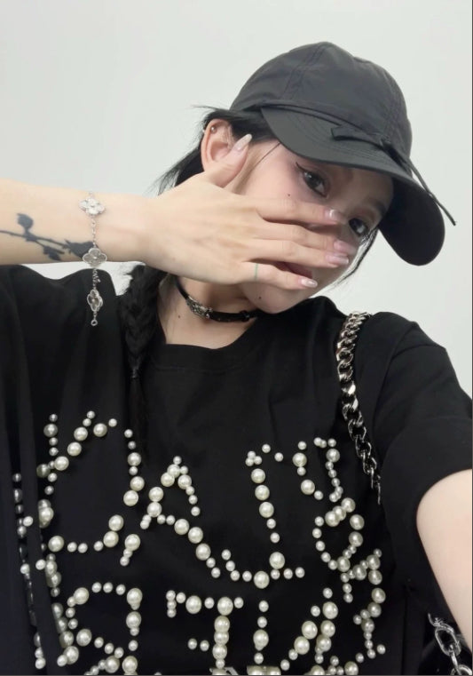 진주 영문 티셔츠