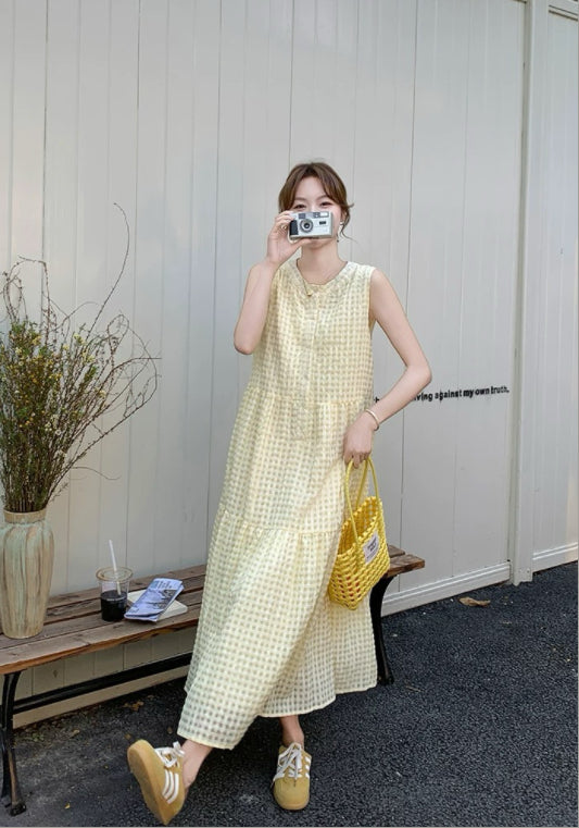 연노랑 베스트 원피스