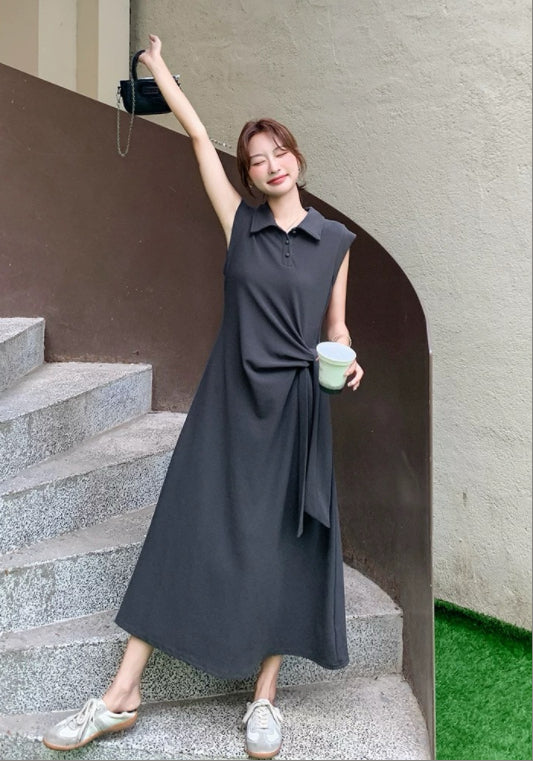 폴로카라 허리 조절 스커트