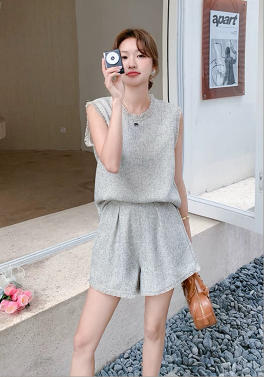 트위드 스타일 투피스