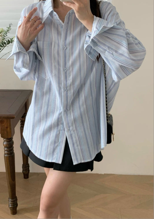 블루 스트라이프 셔츠