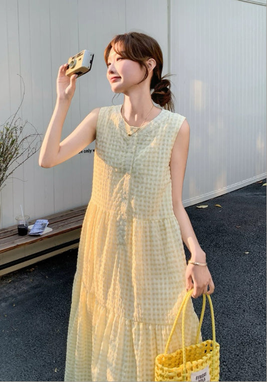 연노랑 베스트 원피스