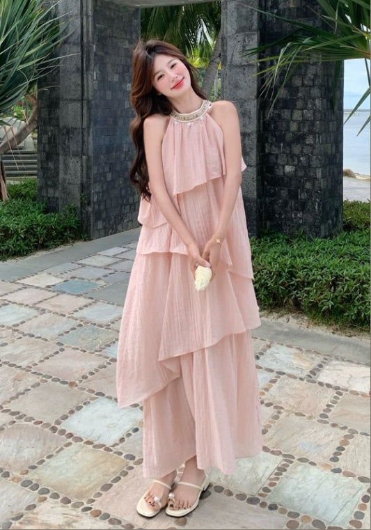 핑크 케이크 스커트