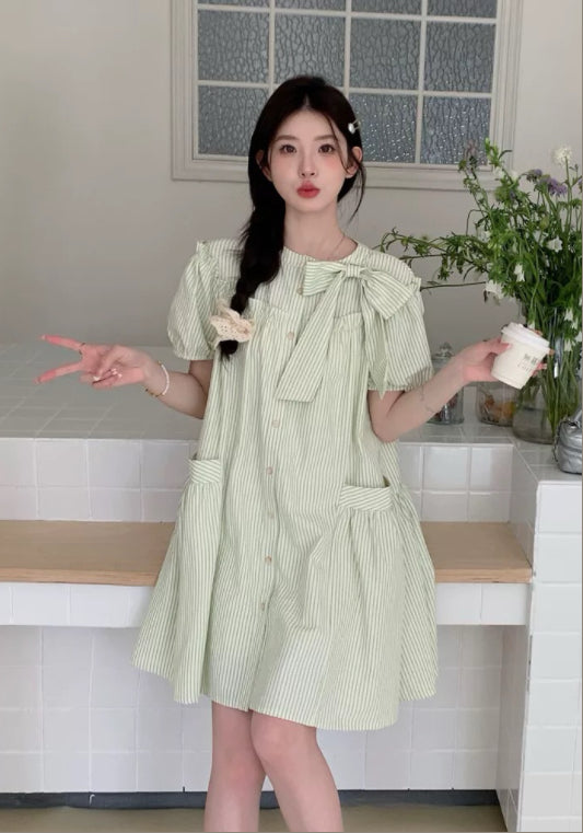 스트라이프 셔츠 원피스