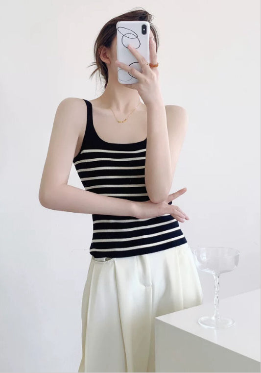 스트라이프 니트 베스트