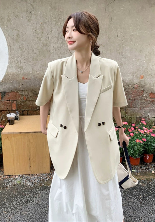 아이보리 크롭 자켓