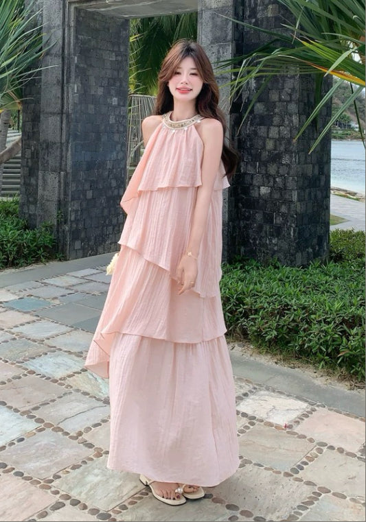 핑크 케이크 스커트