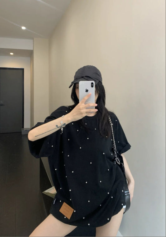 실버 비즈 티셔츠