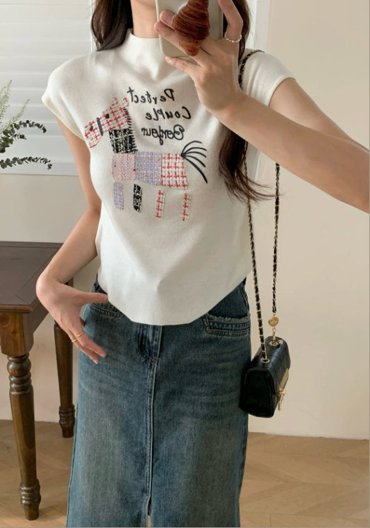 미니 포니 니트 탑