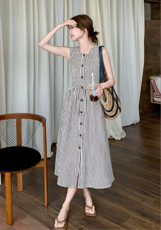 민소매 스트라이프 스커트