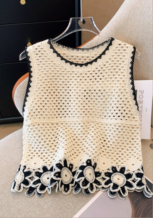 플라워 니트 베스트