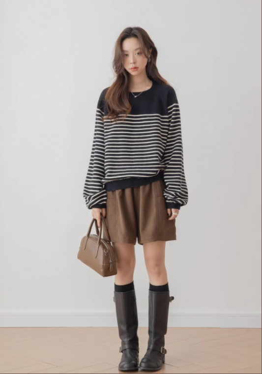 루즈핏 스트라이프 탑