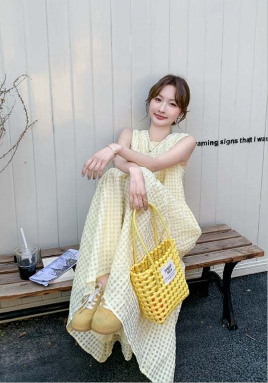 연노랑 베스트 원피스