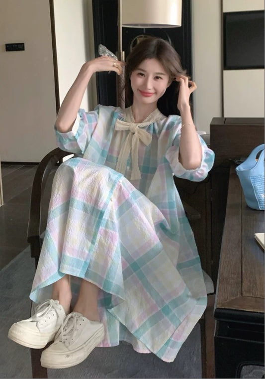 컬러 체크 스커트