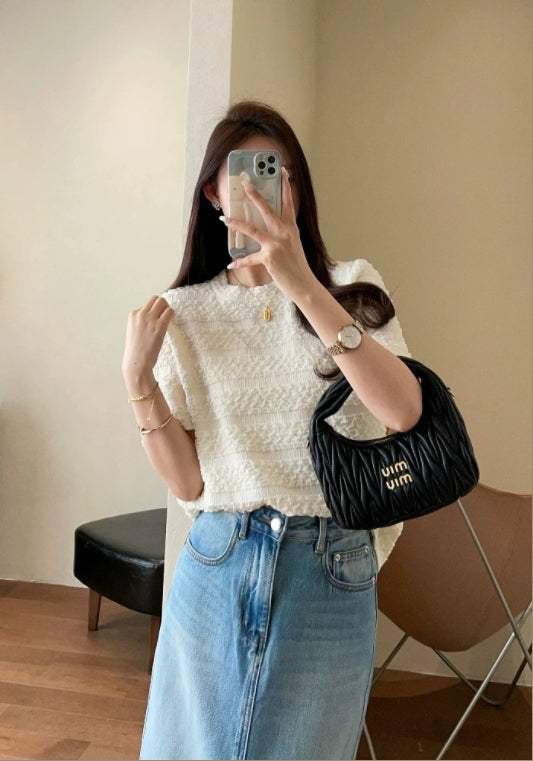 트위드 텍스처 상의