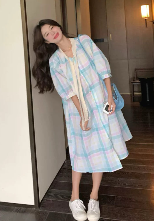 컬러 체크 스커트